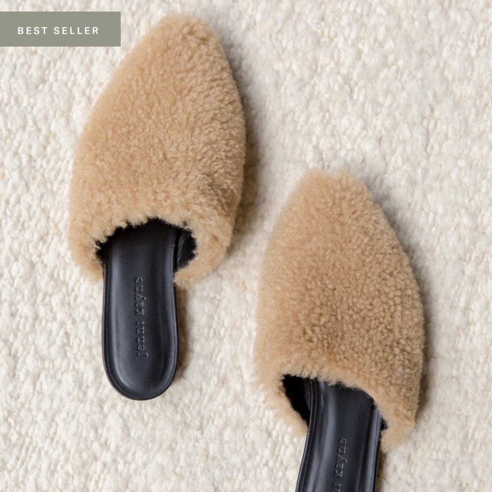 Jenni Kayne Shearling  Mule, Natural, Size 38